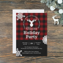 Rood Zwarte Buffalo Plaid Kerstvakantie Feest