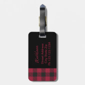 Rood zwarte buffels, geplakt Initiaal monogram che Bagagelabel (Achterkant verticaal)