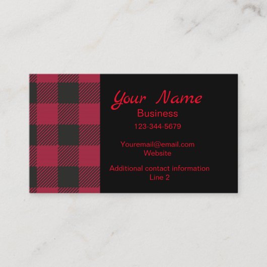 Rood zwarte buffels, geplakt Initiaal monogram che Visitekaartje (Voorkant)