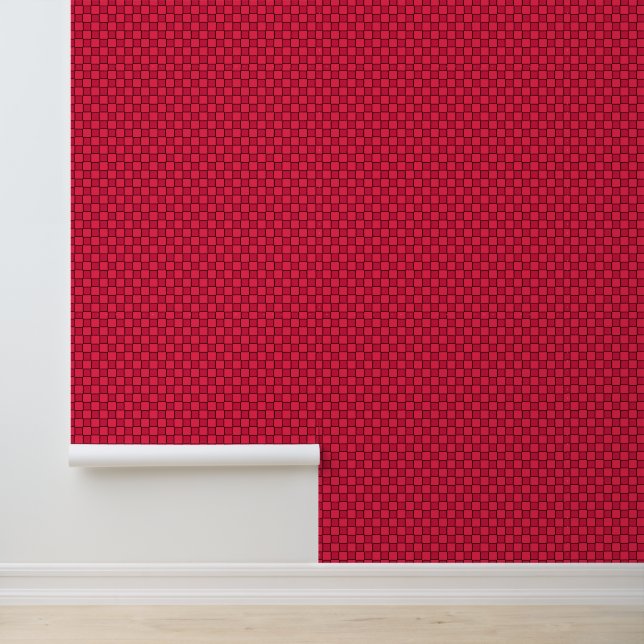 Rood Zwarte Dambord Behang (Applicatie)