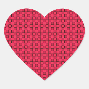 Rood Zwarte Dambord Hart Sticker