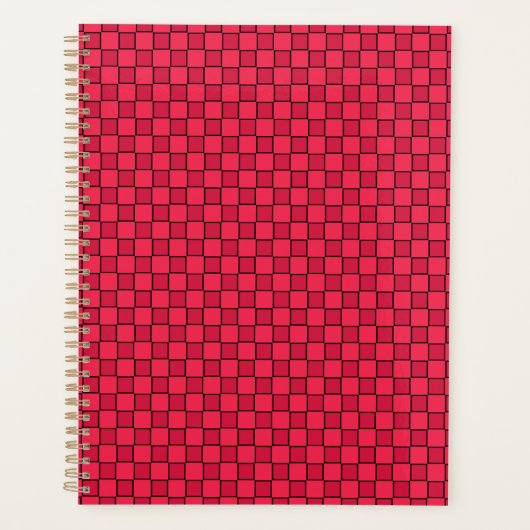 Rood Zwarte Dambord Planner (Voorkant)