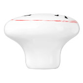 Rood Zwarte Dog Keramische Knop (Zijkant)