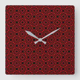 Rood Zwarte Geometrische Naadloos Patroon Vierkante Klok