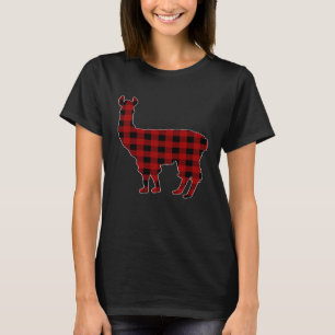 Rood Zwarte Geruite Lama Liefhebber Bijpassende Fa T-shirt