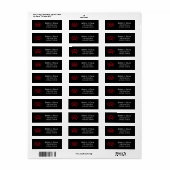 Rood Zwarte Gotische Bruiloft Etiket (Full Sheet)