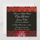 ROOD ZWARTE GRADUATIE DAMAST MONOGRAM wit Kaart (Achterkant)