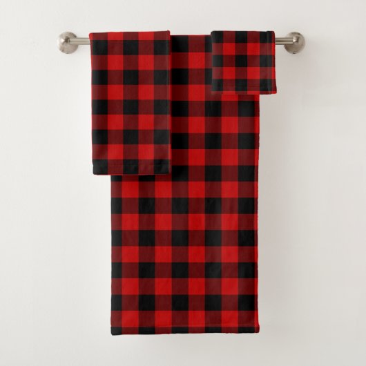 Rood Zwarte Houthakkersruit Bad Handdoek (Insitu)