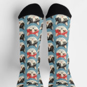 Rood-Zwarte Kattenprint Sokken (Top)