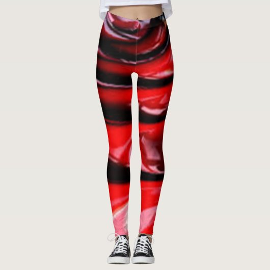 Rood Zwarte koele Moderne Chic hipster collages ar Leggings (Voorkant)