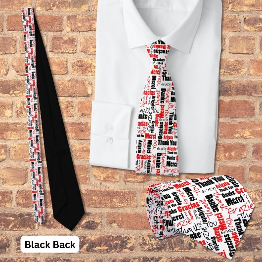 Rood Zwarte Meertalige Typografie Collage Stropdas