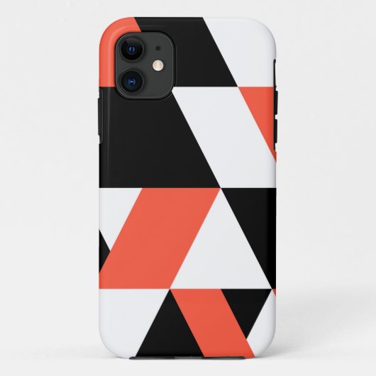 Rood-zwarte, moderne, trendy, urbane geometrische  Case-Mate iPhone case (Achterkant)