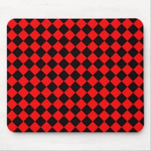 Rood Zwarte Ruit Schachbrett Motief  Muismat