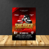 Rood Zwarte Sneaker Bal Feest Uitnodiging Flyer