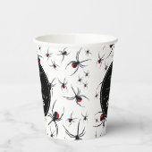 Rood & Zwarte Spin Verjaardagsfeest Thema Papieren Bekers (Links)