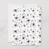 Rood & Zwarte Spinnenpatroon Monogram Notitiekaartje (Achterkant)