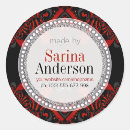 Rood Zwarte Stammenpatroon Gemaakt door Labels Sti