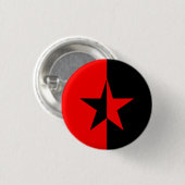 Rood/zwarte ster ronde button 3,2 cm (Voorkant /achterkant)