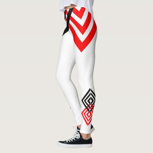 Rood-Zwarte Strepen Leggings (Links)