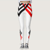 Rood-Zwarte Strepen Leggings (Voorkant)