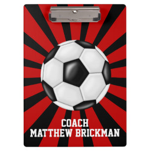Rood-Zwarte Voetbalcoach Team Klembord