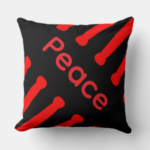 Rood Zwarte Vrede Worp Kussen