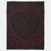 Rood Zwarte Weddenschap Gothic Heart Beauful Elega Fleece Deken (Voorkant)