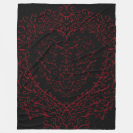 Rood Zwarte Weddenschap Gothic Heart Beauful Elega Fleece Deken