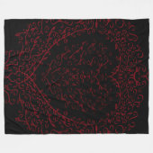 Rood Zwarte Weddenschap Gothic Heart Beauful Elega Fleece Deken (Voorkant (Horizontaal))