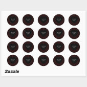 Rood Zwarte Weddenschap Gothic Heart Beauful Elega Ronde Sticker (Vel)