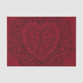 Rood Zwarte Weddenschap Gothic Heart Beauful Elega Tissuepapier