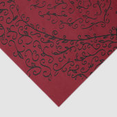 Rood Zwarte Weddenschap Gothic Heart Beauful Elega Tissuepapier (Detail)