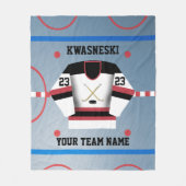Rood | Zwarte Wh. Ice Hockey Rink | Player Jersey Fleece Deken (Voorkant)