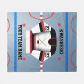 Rood | Zwarte Wh. Ice Hockey Rink | Player Jersey Fleece Deken (Voorkant (Horizontaal))