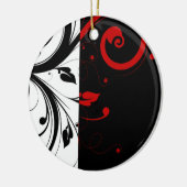 Rood-zwarte wijnstokken keramisch ornament (Links)