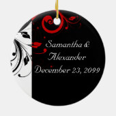 Rood-zwarte wijnstokken keramisch ornament (Achterkant)