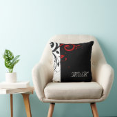 Rood-zwarte wijnstokken kussen (Stoel)