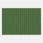 Rood Zweeds Dala Paard met Harten Holiday Inpakpapier Vel (Voorkant 2)