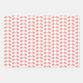 Rood Zweeds Dala Paard met Harten Holiday Inpakpapier Vel (Voorkant)