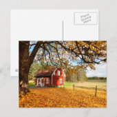Rood Zweeds Huis in najaar leves Briefkaart (Voorkant / Achterkant)