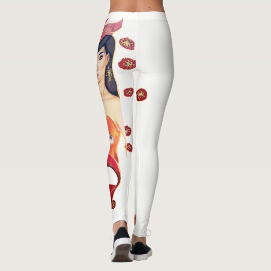 Rood zwemmen leggings (Achterkant)