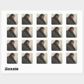 Roodaangezichtspinaap (Ateles paniscus) Vierkante Sticker (Vel)