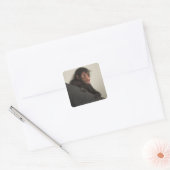 Roodaangezichtspinaap (Ateles paniscus) Vierkante Sticker (Envelop)