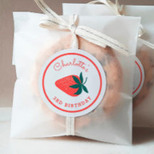 Roodaardbei Ronde Sticker