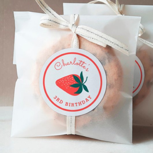 Roodaardbei Ronde Sticker