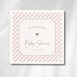 Roodachtig diagonaal gestreept gouden frame baby s servet