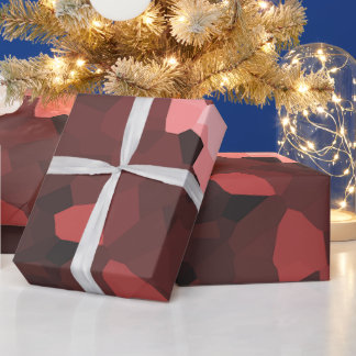 roodachtig gekleurd kristallisatiepatroon cadeaupapier