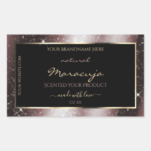 Roodachtig Metalen Sparkle Glitter Lijst Productla Rechthoekige Sticker