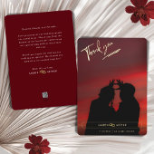 Roodachtig Modern Chique Minimaal Foto Huwelijk Da Folie Uitnodiging