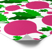 roodachtig plantaardig patroon poster (Hoek)